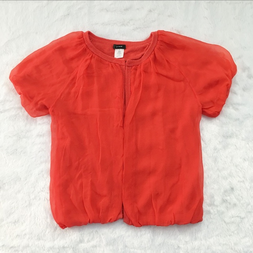 Like New J. Crew Silk Short Sleeve Cardigan